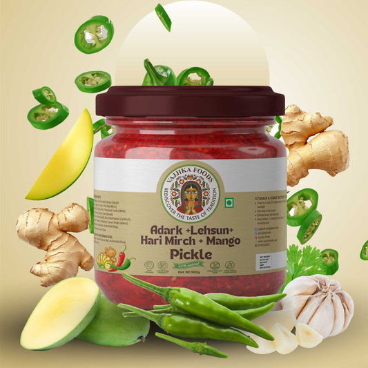 Adark+Lehsun+Hari Mirch+Mango Pickle